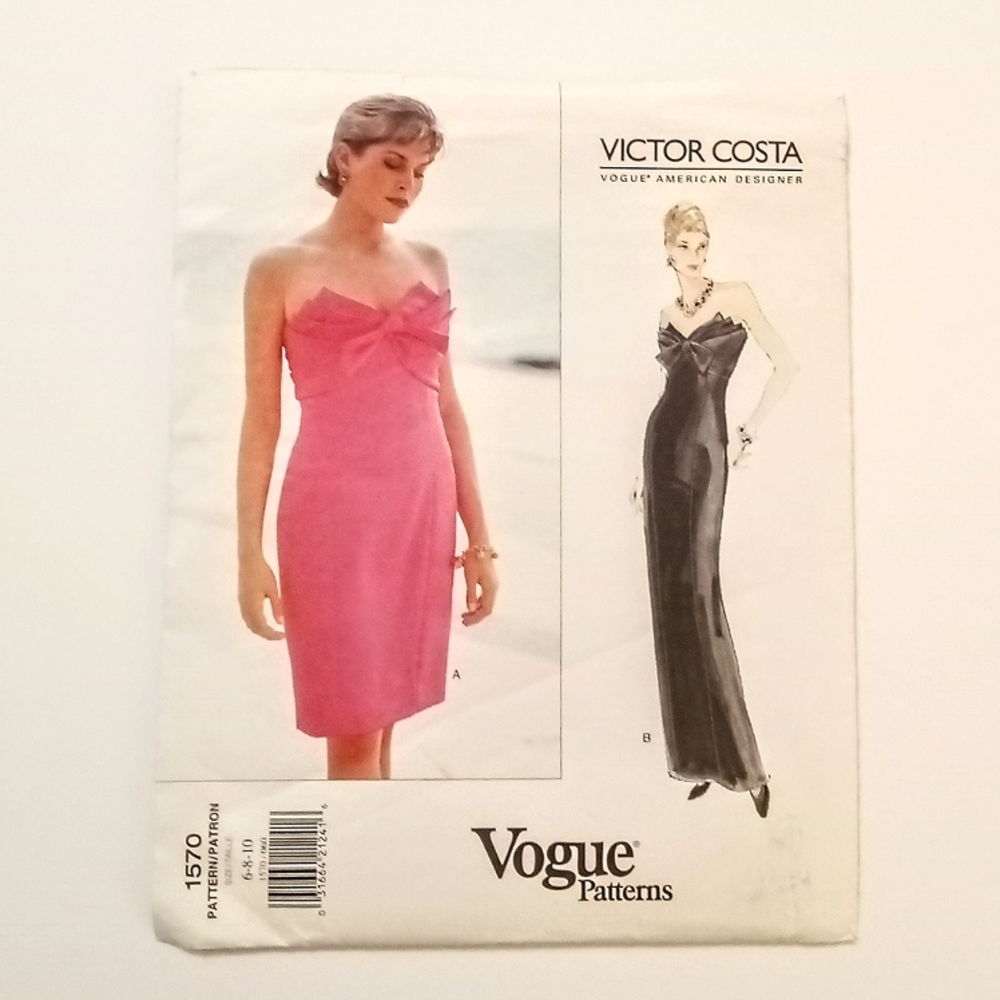 Vogue 1570 Patterns Evening Formal Dress by Victor Costa size 6-8-10